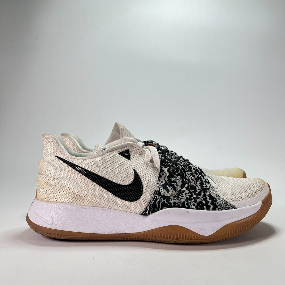 Nike Kyrie Low White Black Gum Paisley Basketball Shoes AO8979-100 Men's Size 13